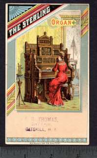 1800s Sterling Organ Victorian Trade Card Catskill NY  