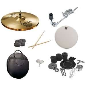   Kit, Cymbal Bag, Snare Head, Drumsticks, Drum Key, and Cymbal Felts