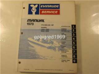 Evinrude Outboard Service Shop Manual 1978 175 200 235  
