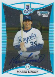 2008 Bowman Chrome Prospects Royals Mario Lisson AUTO  