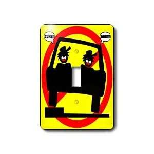   SHOT DUDES yellow sign 2   Light Switch Covers   single toggle switch