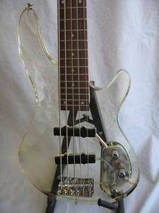 Acrylic Electric 5 string Bass Guitar clear see thru W / CASE  