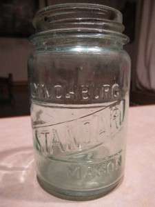 Lynchburg Standard Mason Pint/Pt Aqua/Green Canning Fruit Jar   Red 