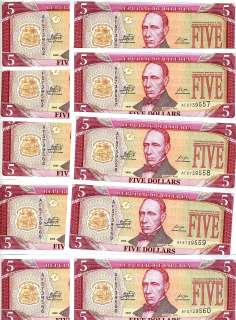 LOT, Liberia, 10 x 5 dollars, 2009, P 26 New, UNC  