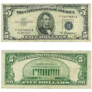  1953 A Five Dollar Silver Certificate 