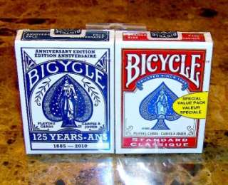 BICYCLE 125 ANNIVERSARY EDITION RIDER BACK 808 POKER PLAYING CARDS RED 