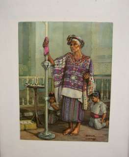 this is a lovely print of an indian woman the print is glued on a 