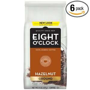Eight OClock Coffee, Hazelnut Ground, 11 Ounce Bags (Pack of 6)