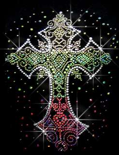 Awesome Multi Colored Cross using AB StonesThe picture on display 