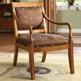 Antique Dark Cherry Finish Solid Wood Accent Chair  
