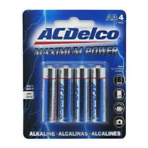  AC Delco AA Maximum Power Alkaline Retail Battery   4 Pack 