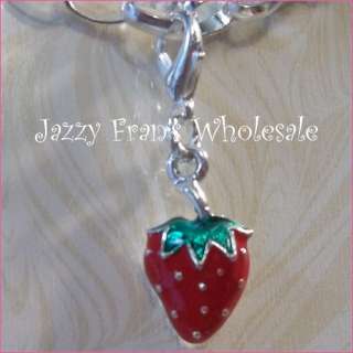   Strawberry Clip On Charm Fits Traditional Link Bracelets (D326)  