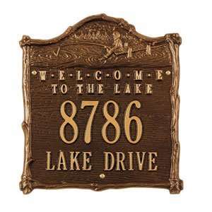   to the Lake Wall Address Plaques in Antique Copper