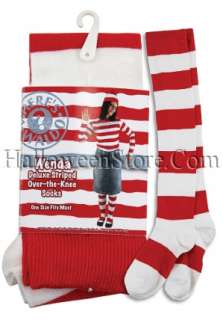 Donde está Waldo Adulto rayado de Wenda sobre los calcetines de la 