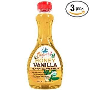 Sohgave Agave Syrup, Honey Vanilla, 17 Ounce Bottles (Pack of 3 