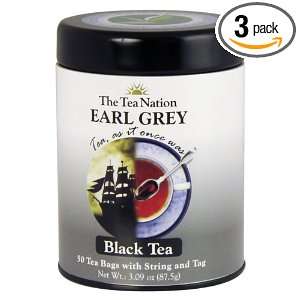 The Tea Nation Earl Grey Tea, Black Tea, 50 Count Tea Bags (Pack of 3 