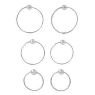 Silver Ball Hoop 3 pair Earrings Set.Opens in a new window