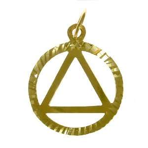 Alcoholics Anonymous AA Symbol Pendant #10 1, 11/16 Wide and 15/16 