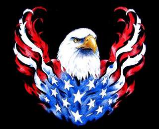 MIGHTY AMERICAN EAGLE FLAG BIKER SWEATSHIRT T SHIRT W67  