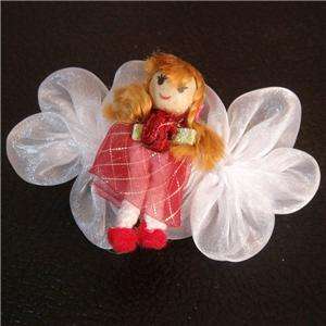 Cute Red Angel Doll Girl Flower Hair Accessory Barrette Clip Free 