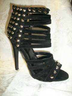 Womens ankle cuff open toe Black strappy lady gaga heels all sizes 