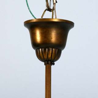 Antique Danish Five Light Brass Chandelier Circa 1920  