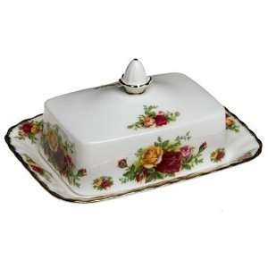 Royal Albert Old Country Roses Rectangular Covered Butter Dish  