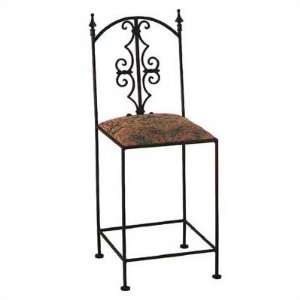  Gothic Bar Stool with Arms Finish Antique Bronze, Fabric 