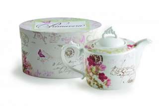   Primavera Victorian Antique Postcard Porcelain Tea Pot Gift Box Set