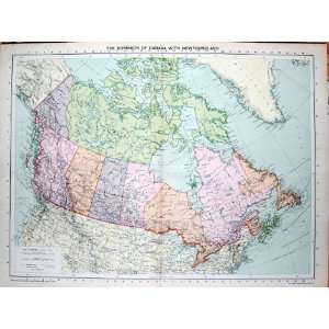   1935 Map Canada Newfoundland Manitoba Alberta Edward
