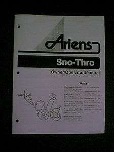 ARIENS 924 SNO THRO SNOWBLOWER SNOW THROWER OWNERS MANUAL  