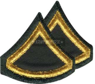 Olive & Gold US Army Private First Class E 3 PFC Insignia Patch