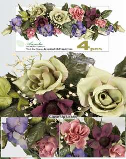   on FOUR 24 Hydrangea, Daisy, Rose Swags Artificial Silk Flowers