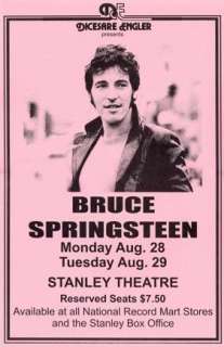  Springsteen Stanley Live Concert Poster Print 1978 VERY LIMITED RARE