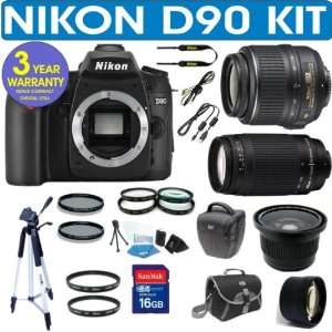  Camera + Nikon 18 55 VR Zoom Lens + Nikon 70 300 Telephoto Zoom Lens 