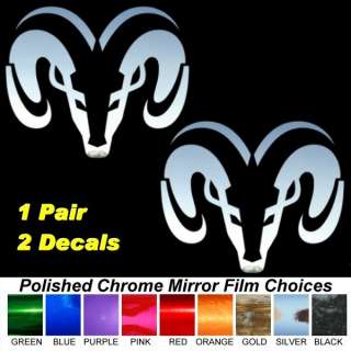 Dodge Ram Head Chrome Film Auto Window Stickers Decals  