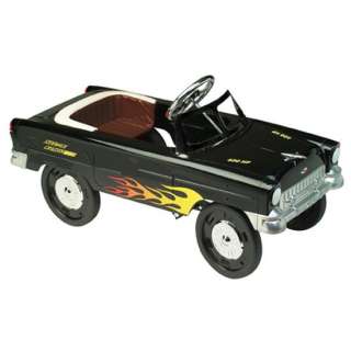 New Chevy 1955 Convertible Black With Flames Pedal Car  