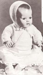 Knitting PATTERN 10 18 Baby Doll Clothes Sweater Cap  