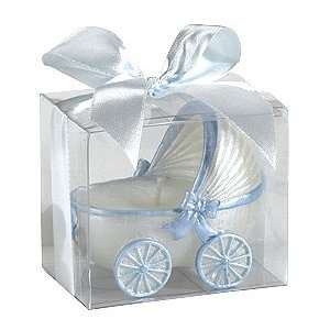  Baby Carriage Baby Shower Candles with Blue Trim Baby