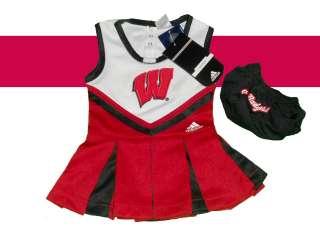   BADGERS INFANT YOUTH CHEERLEADER OUTFIT DRESS COSTUME SET 3/6 MONTHS