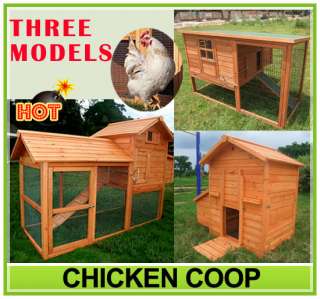   Chicken Coop Poultry Hen House Feeder Rabbit Hutch 3 Models  