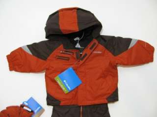 NEW COLUMBIA Snowsuit Ski Jacket Bibs Mitten Set INFANT/BABY 12 MONTHS 
