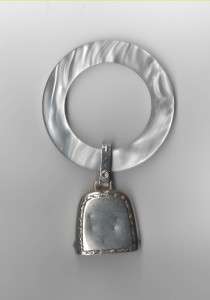 Vintage Inman Sterling baby rattle teething ring  