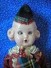 Vintage Hard Plastic Doll w/bagpipes   Cute Unmarked