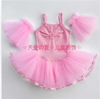 NWT Girl Ballet Tutu Dress 4 5T Leotard Pink W Arm Band  