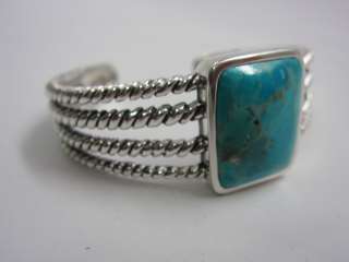 BARSE STERLING SILVER TORQUOISE CUFF ROPE BRACELET 925  
