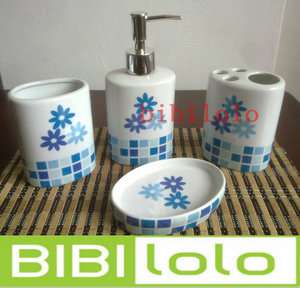 Piece Ceramic Bathroom Accessory Set Vanity Dispenser 001  