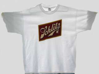 SCHLITZ Beer Pabst Brewing White XL T Shirt Beer That Made Miwaukee 