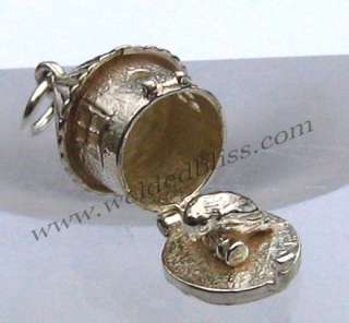 Sterling Silver 925 Opening Bird House Dove Cote Charm  