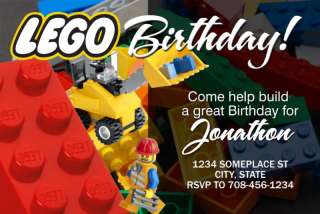 LEGO BIRTHDAY INVITATIONS INVITES  
